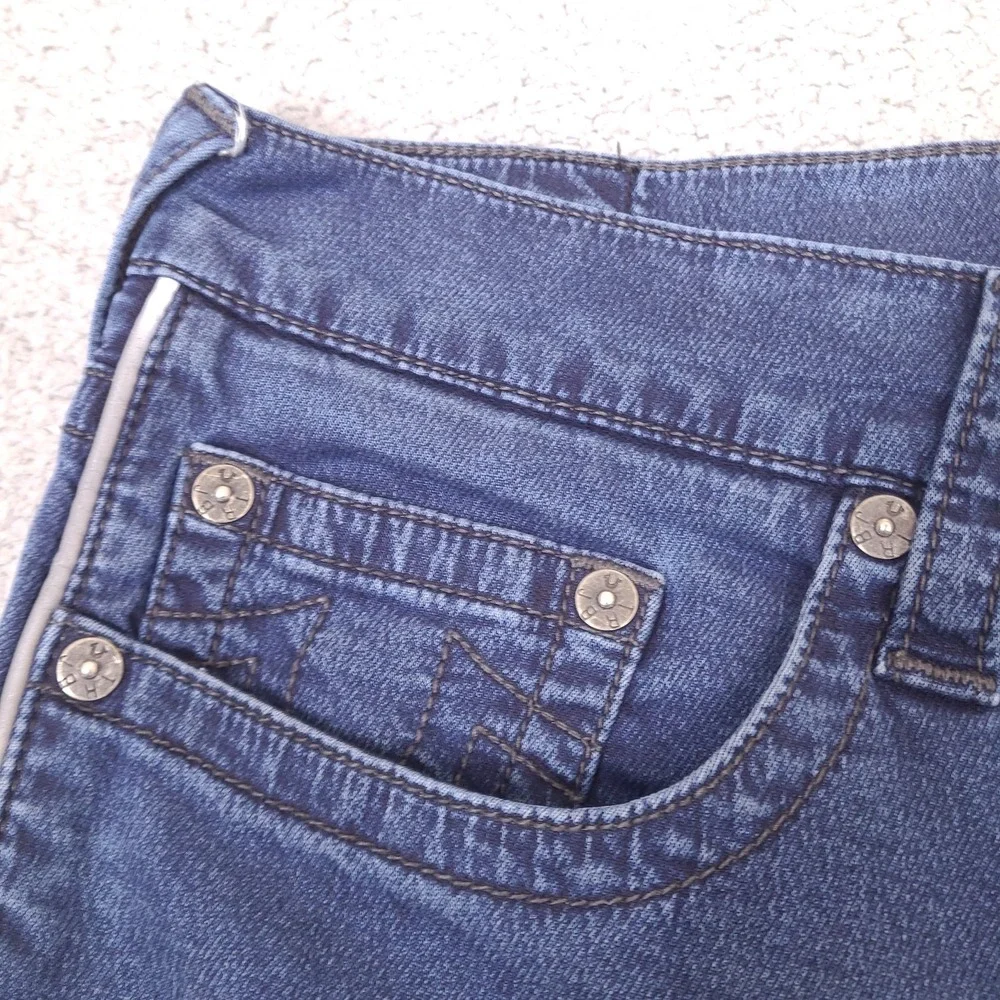 True Religion Jeans Mens 40x27 Blue‎ Marco Relaxed Tapered Reflective Stretch